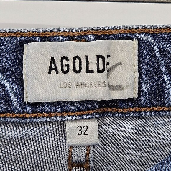 Agolde Toni Slim Jeans In Stratosphere Dark Wash Women’s Size 32 Distressed - Picture 7 of 12